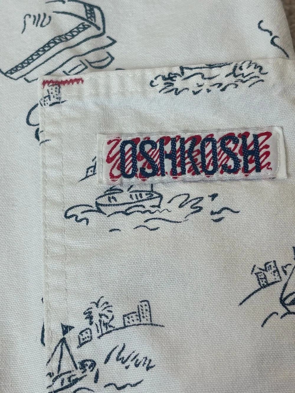 Vintage OshKosh B’Gosh Vestbak Sailboat Shortalls 2T Nautical USA Kids Overalls